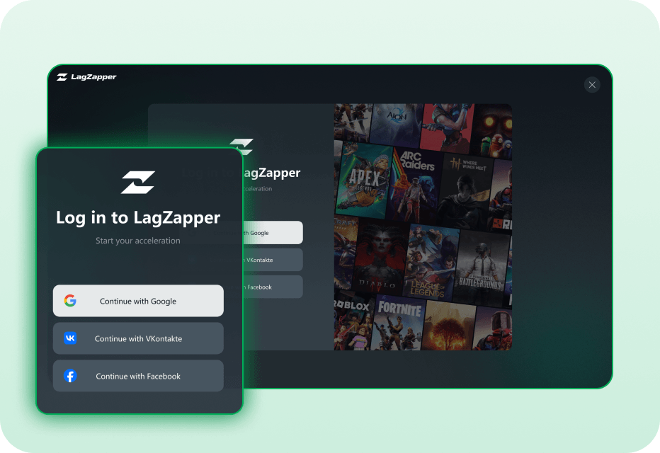 Open LagZapper and Sign In